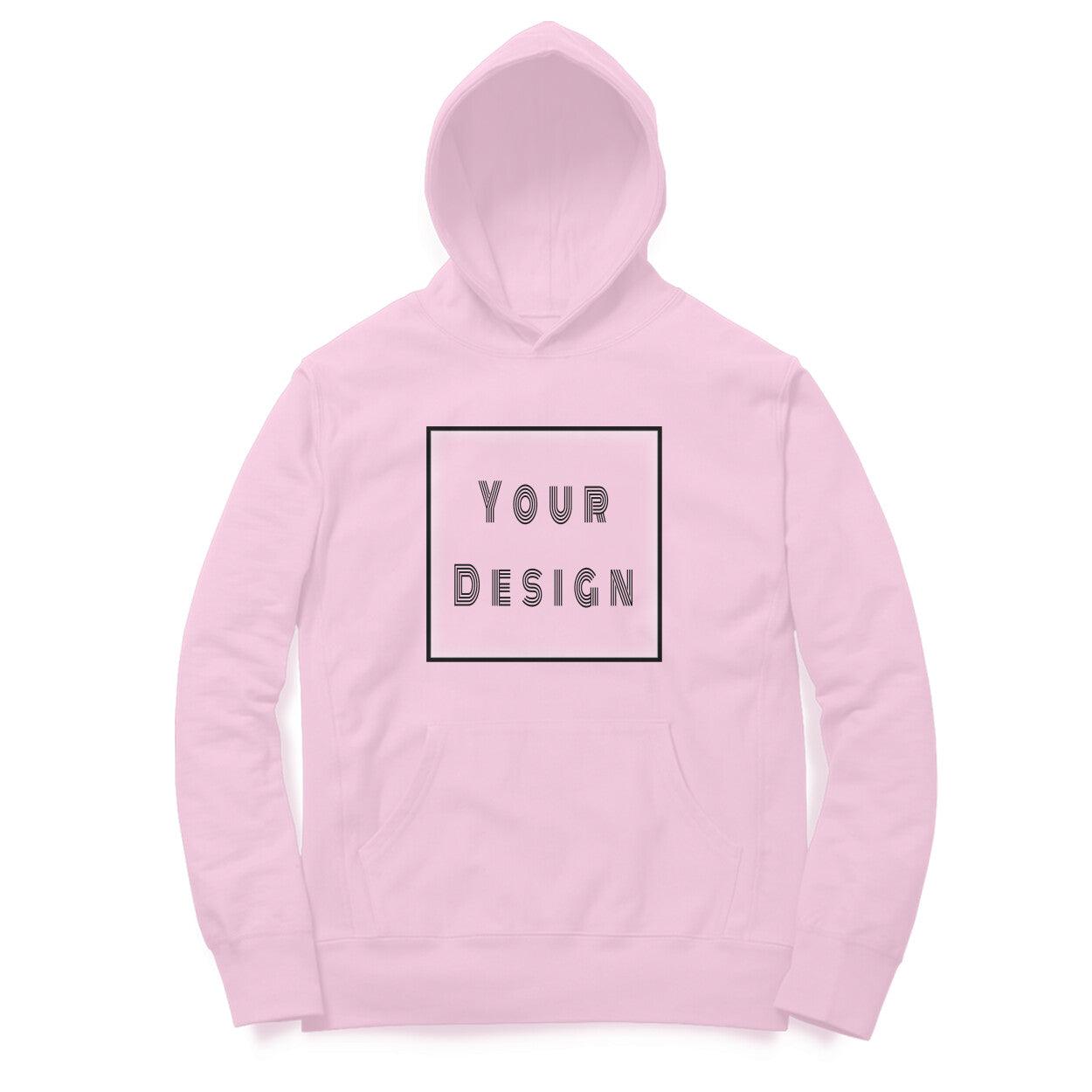 Custom Hoodie Light Pink Front Print