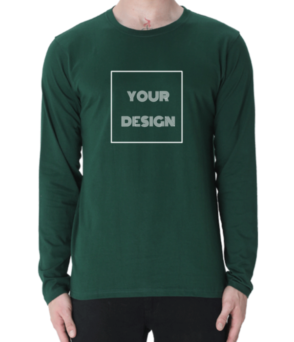 Customized Full Sleeves T-shirt Bottle Green