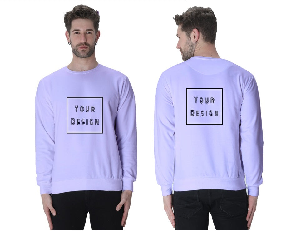 Lavender Unisex Sweatshirt with Customized Front + Back Print