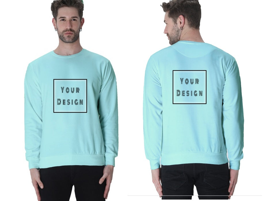 Mint Unisex Sweatshirt with Customized Front + Back Print