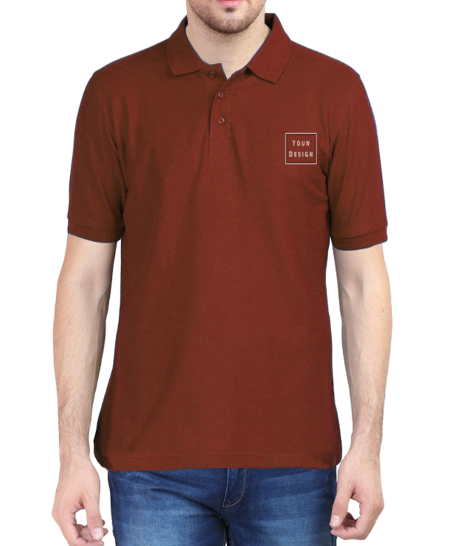 Customized Polo T-shirt  Brick Red