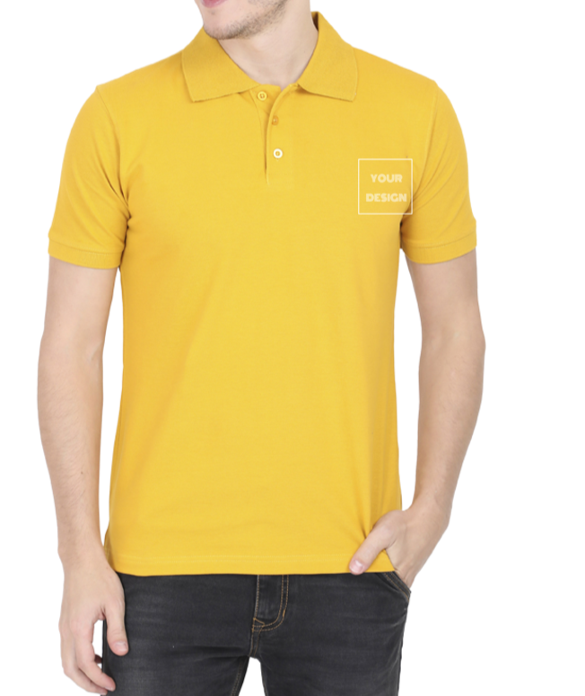 Customized Polo T-shirt Mustard Yellow