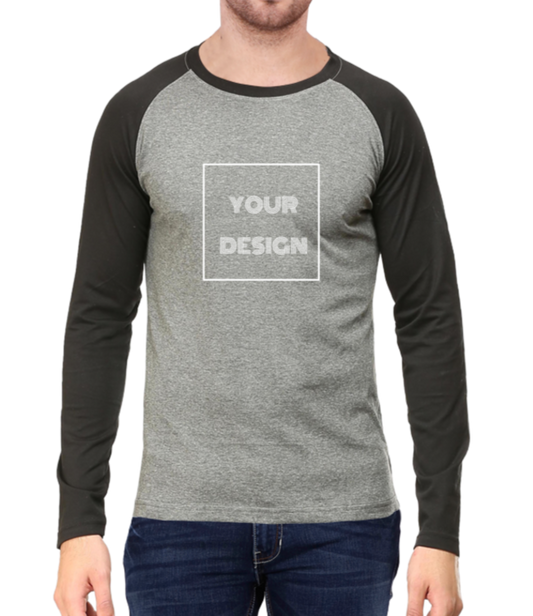 Customized Raglan T-shirt Black- Charcoal Grey