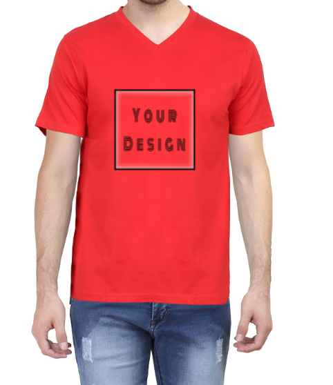 Customized V Neck T-Shirt Unisex D100