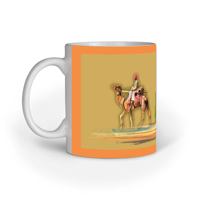 Designer Coffee Mug with Desert Camel Art Print C07