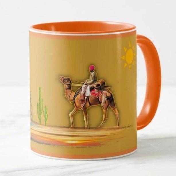 Designer Coffee Mug with desert Camel art print