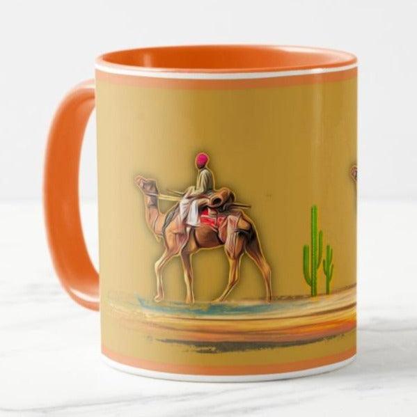 Designer Coffee Mug with desert Camel art print