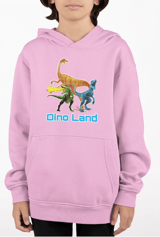 Light Pink Hoodie for Kids with Dinosaur Design