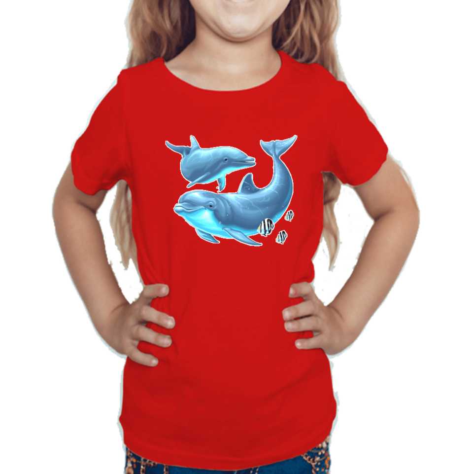 Diolphin T-shirt for Girls Red