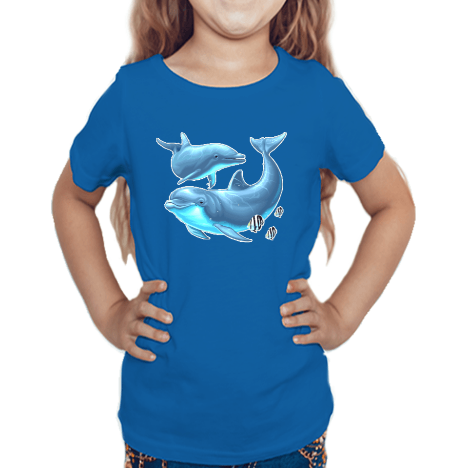 Diolphin T-shirt for Girls  Royal Blue