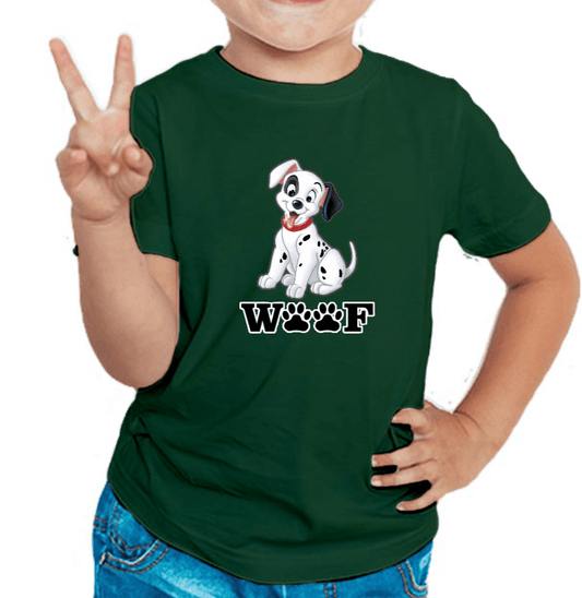 Dog Woof T-shirt for Boys Bottle Green
