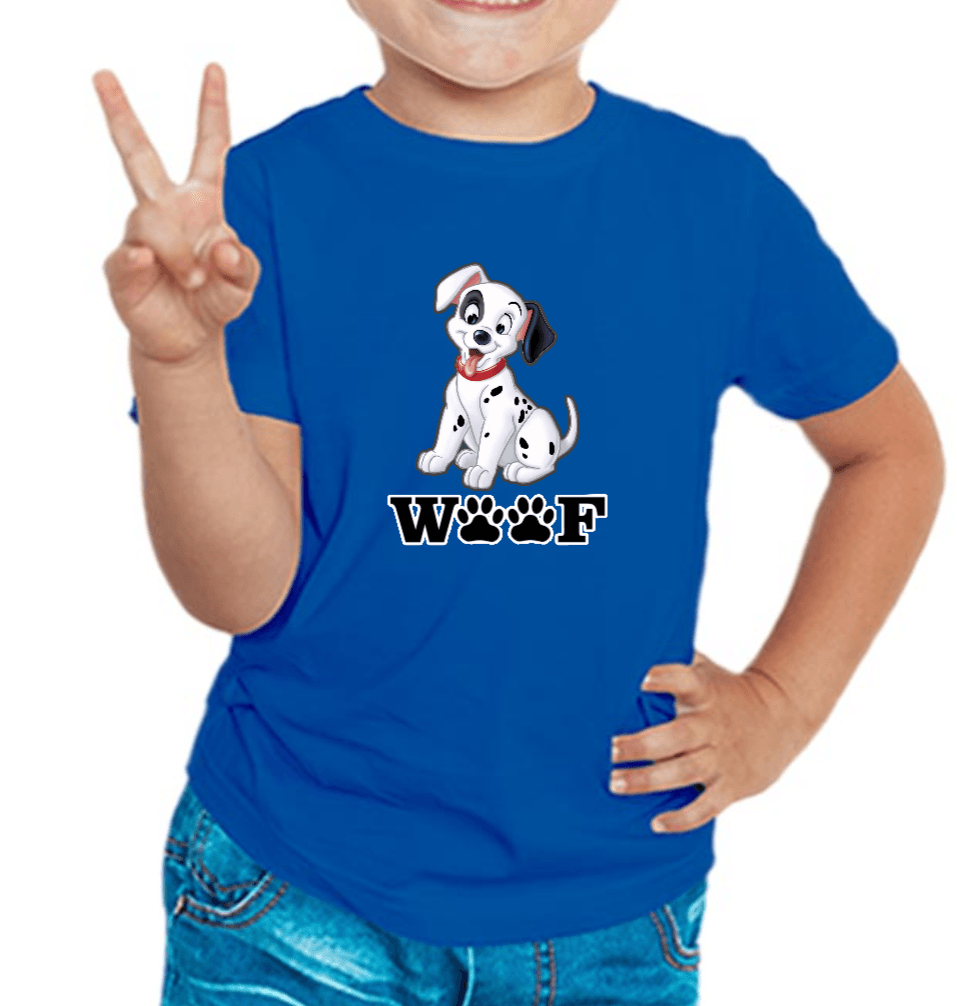 Dog Woof T-shirt for Boys Royal Blue