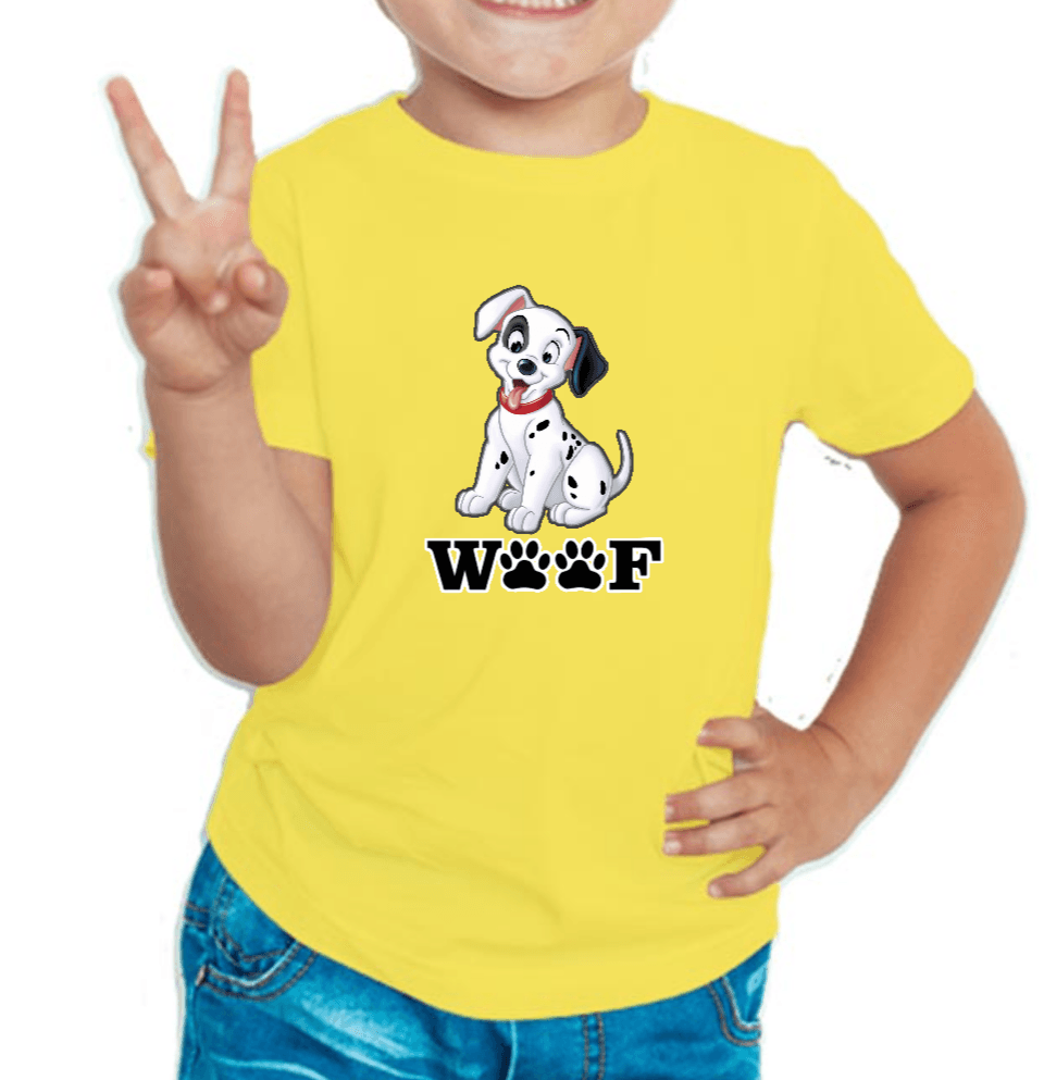 Dog Woof T-shirt for Boys Yellow