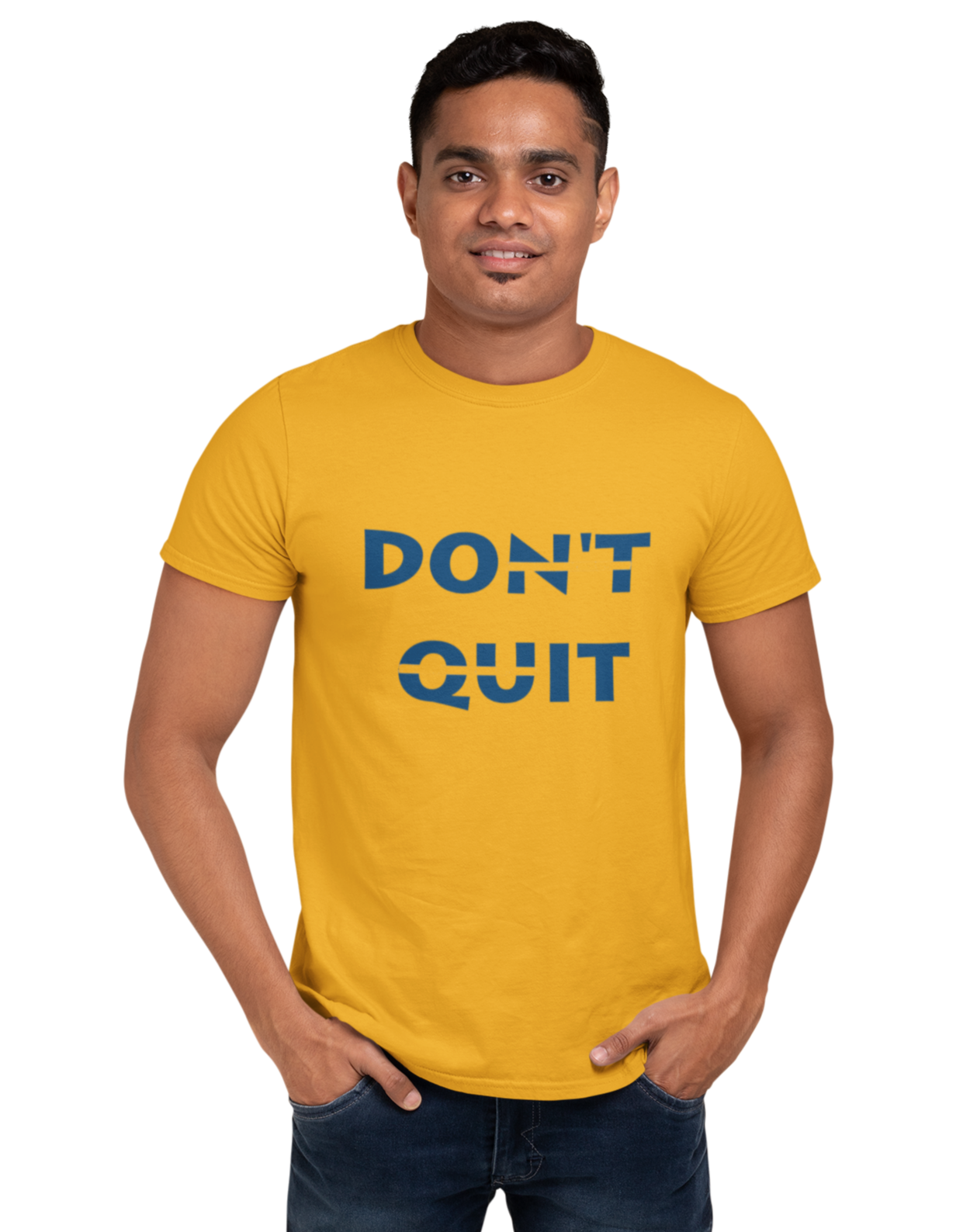 Don't Quit- Quote- t-shirt for Men Golden Yellow