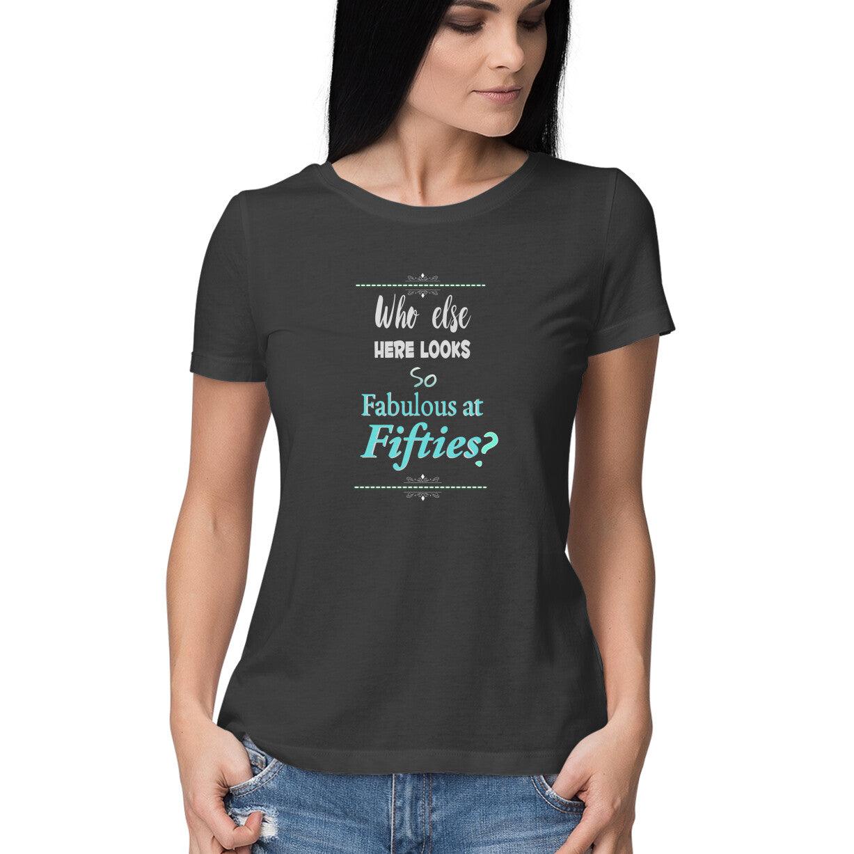 Fiftieth Birthday T-shirt for women Black