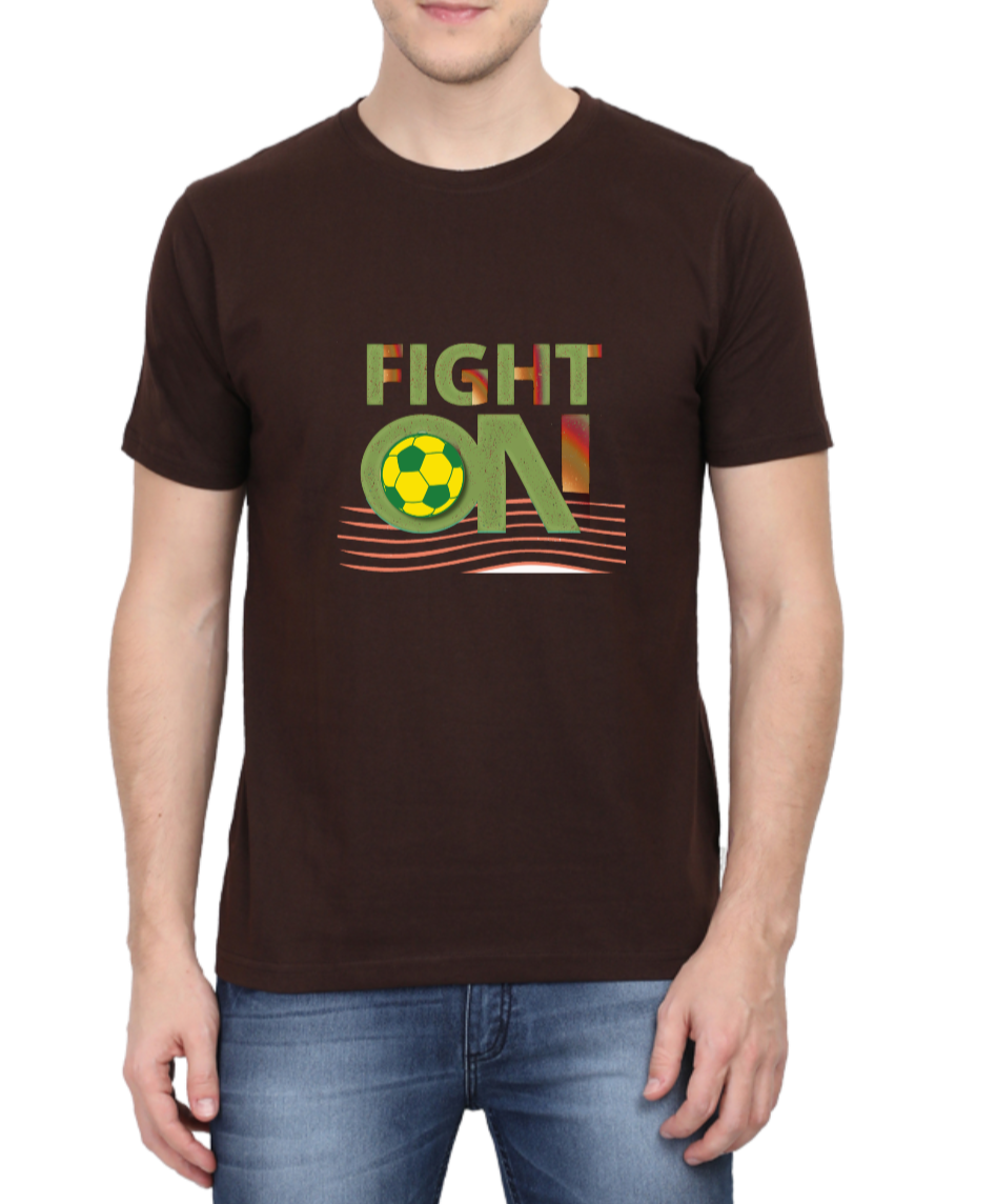 Football T-Shirt for Men Coffee Brown