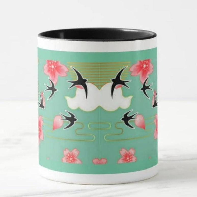 Designer Ceramic Coffee Mug with Free Birds art print