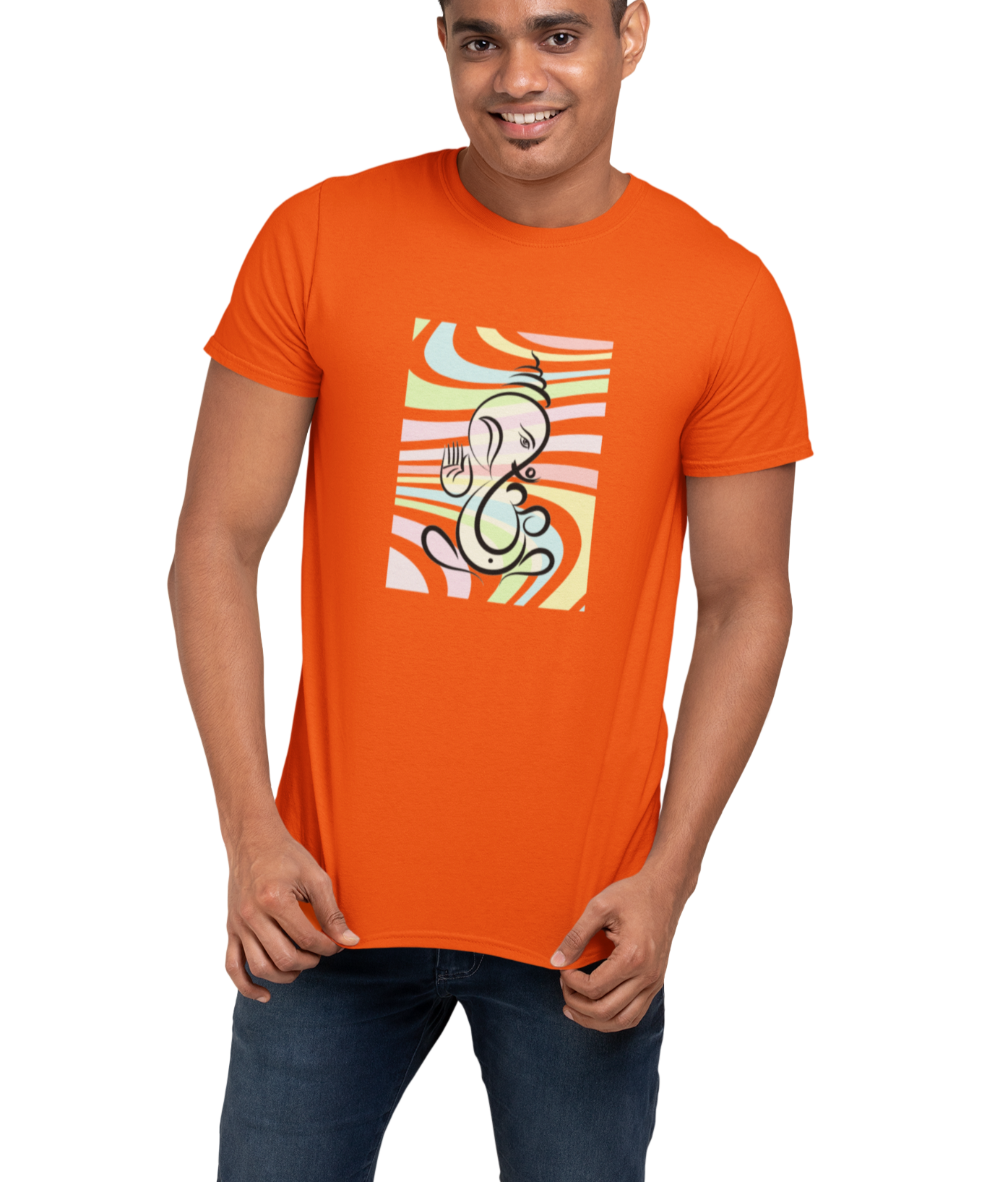 Ganesha T-shirt for Men Orange