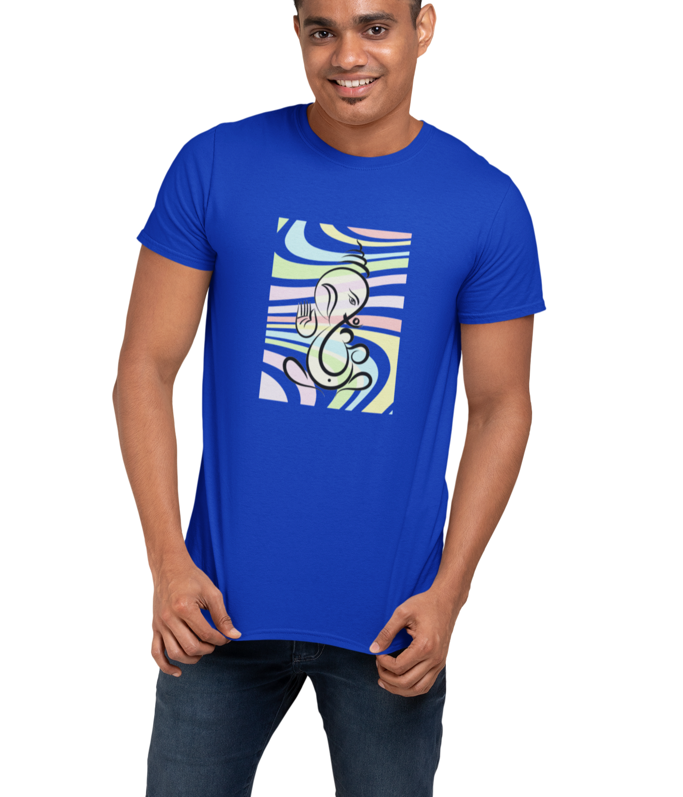 Ganesha T-shirt for Men Royal Blue