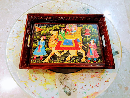 Decorative Tray with Rajasthani art