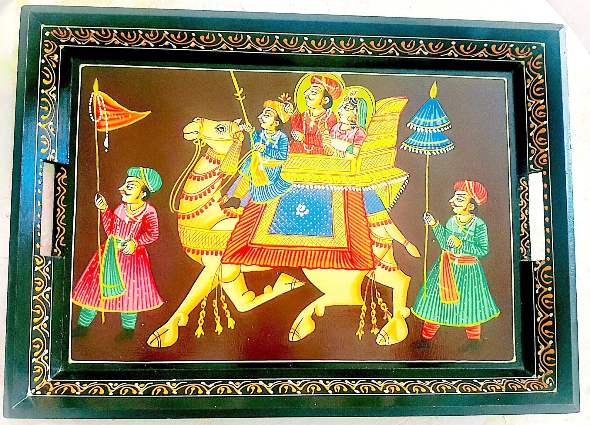 Tray with Rajsthani painting
