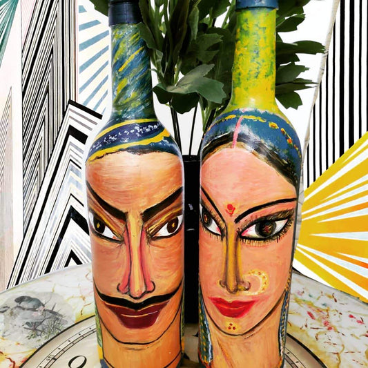 Decorative bottle Indian couple