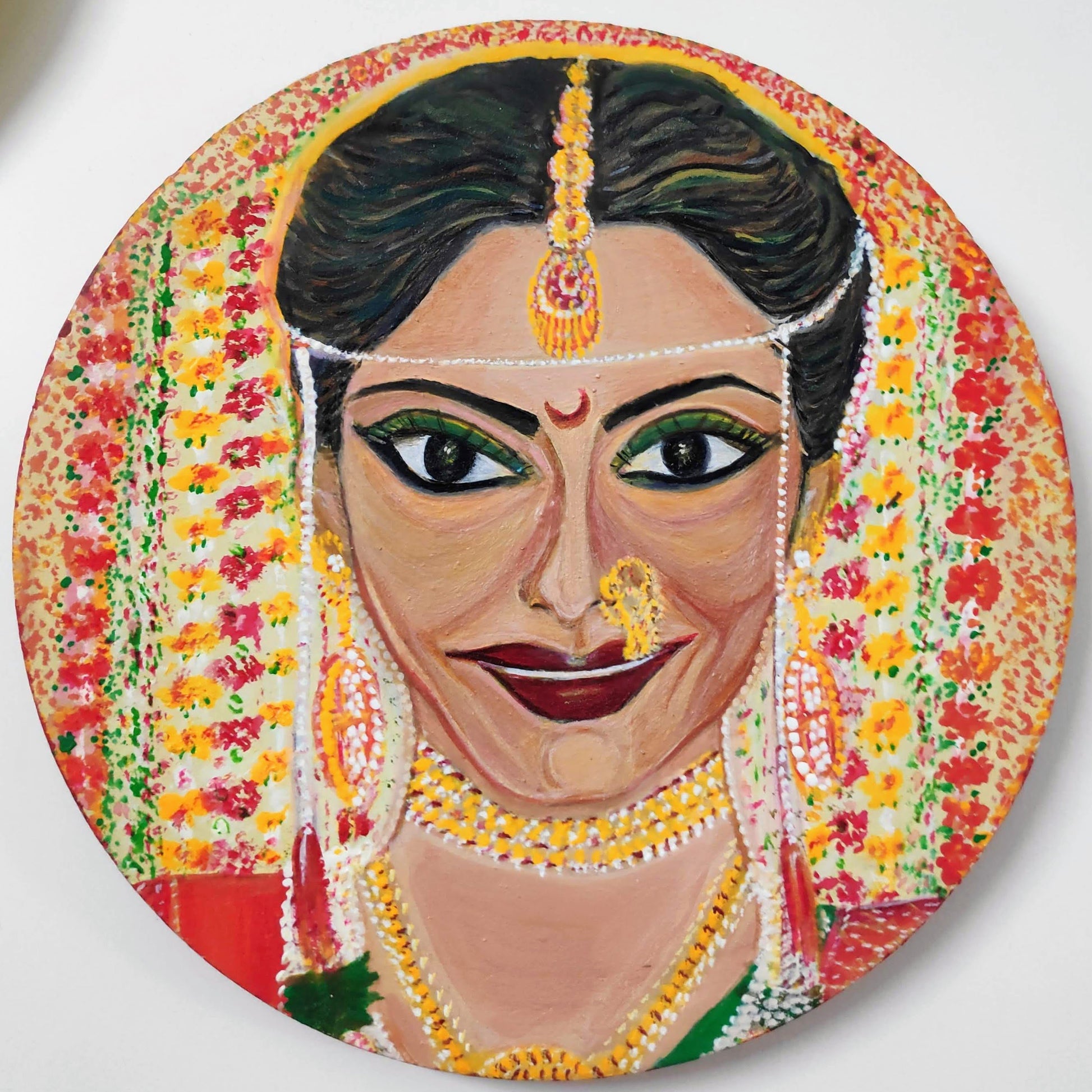 Marathi bride hand painted Wall Plate 