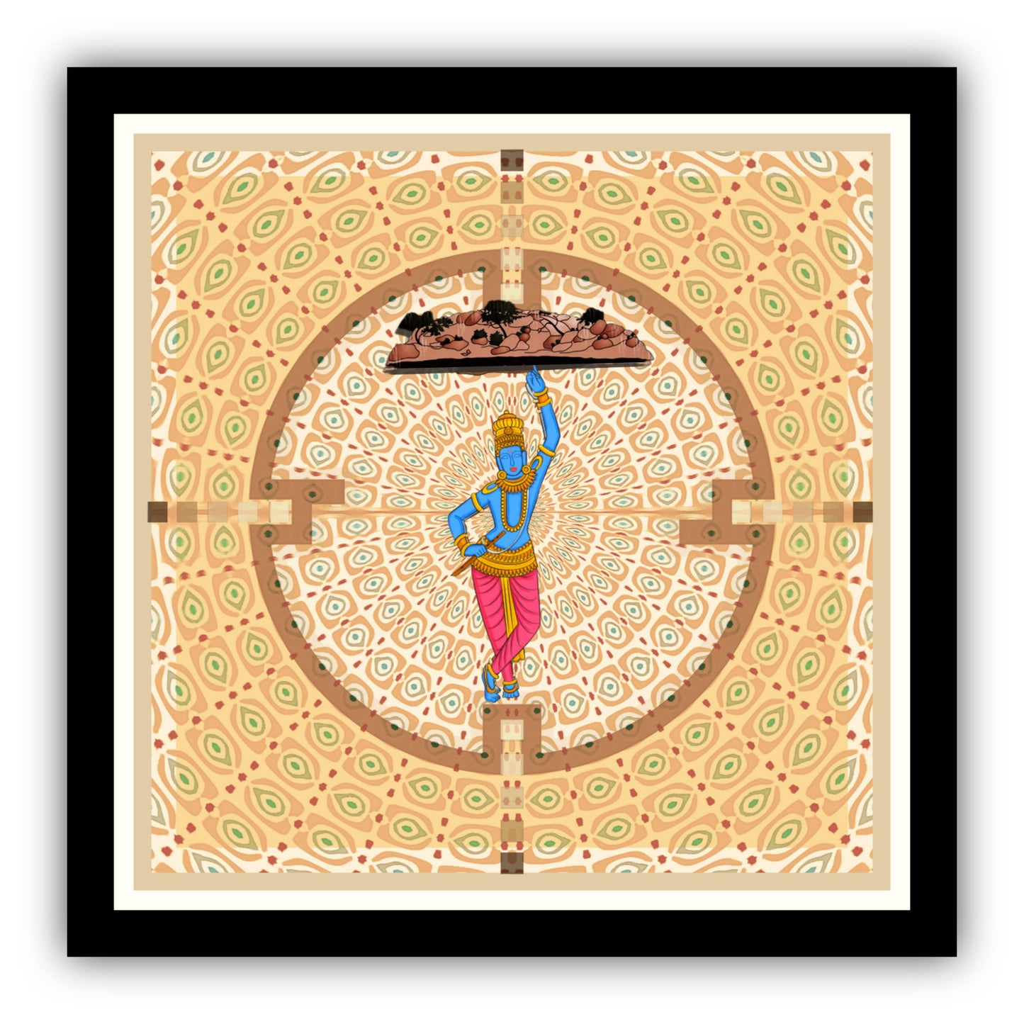 Lord Krishna Art Framed Poster F12