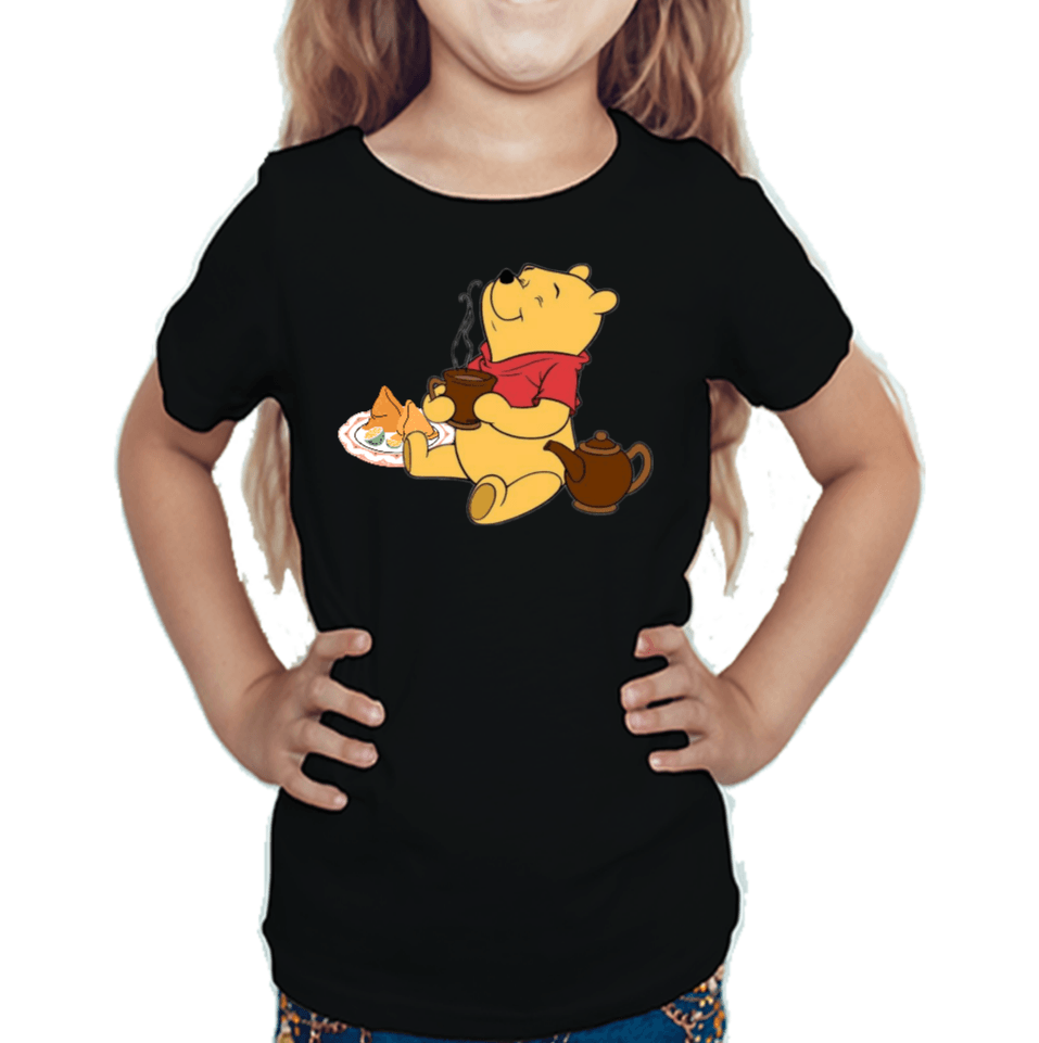 Lazy Bear Tshirt for Girls Black