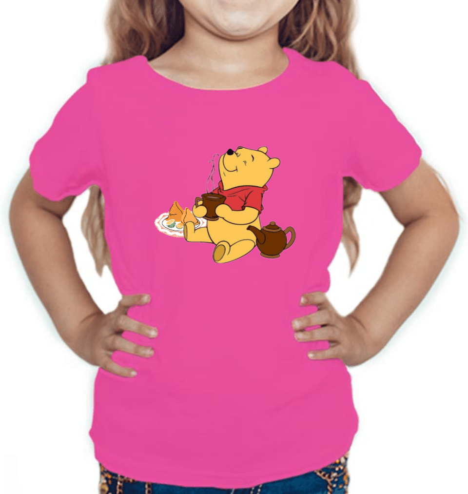 Lazy Bear Tshirt for Girls Pink