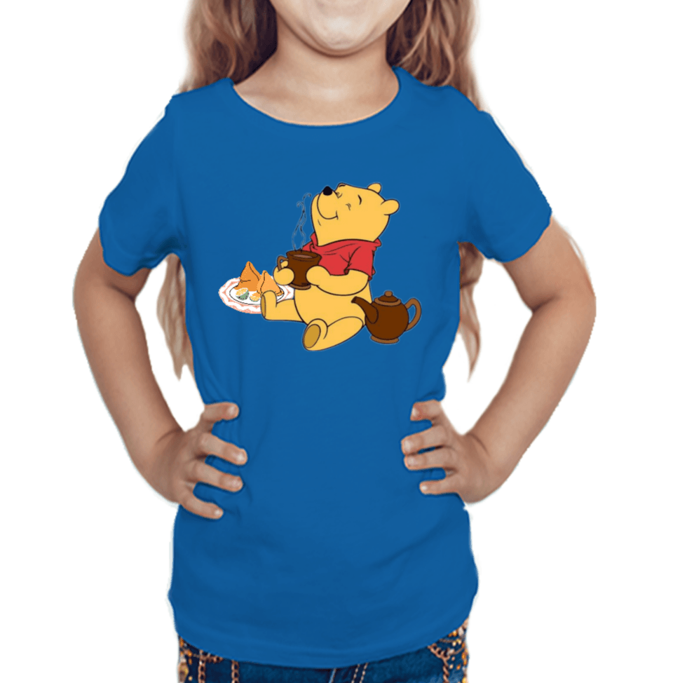 Lazy Bear T-shirt for Girls Royal Blue