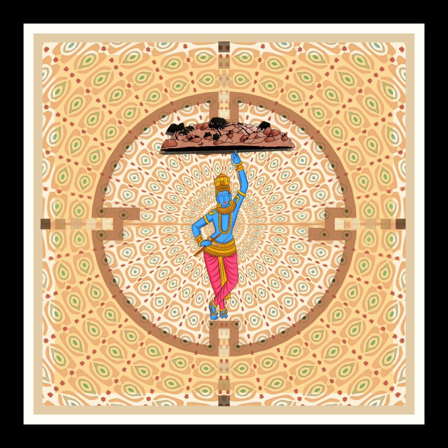 Lord Krishna Art Framed Poster F12