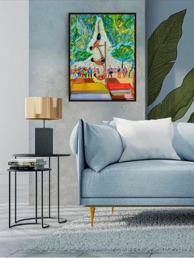 Mallakhambh - Canvas Painting