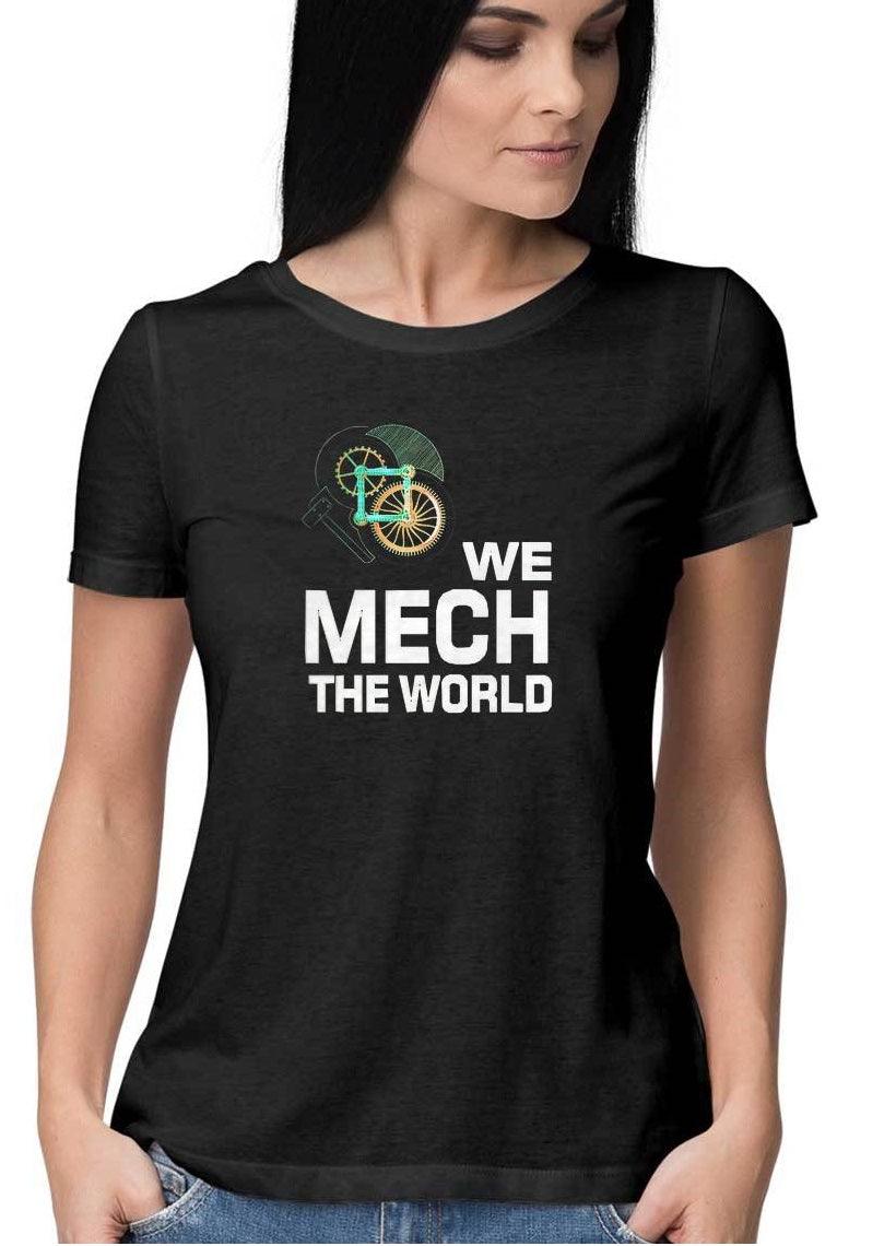 Black Cotton Tshirt for Mechanical Engineers