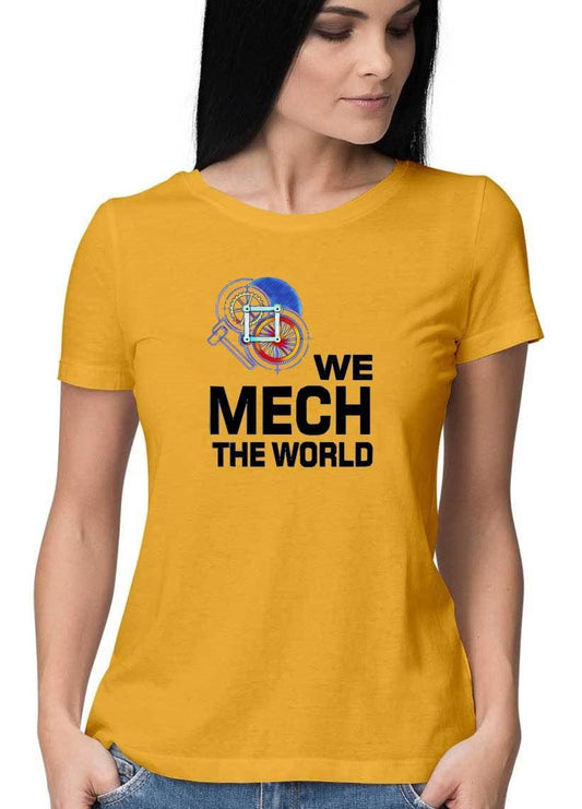 Golden Yellow Cotton Tshirt for Mechanial Engineers