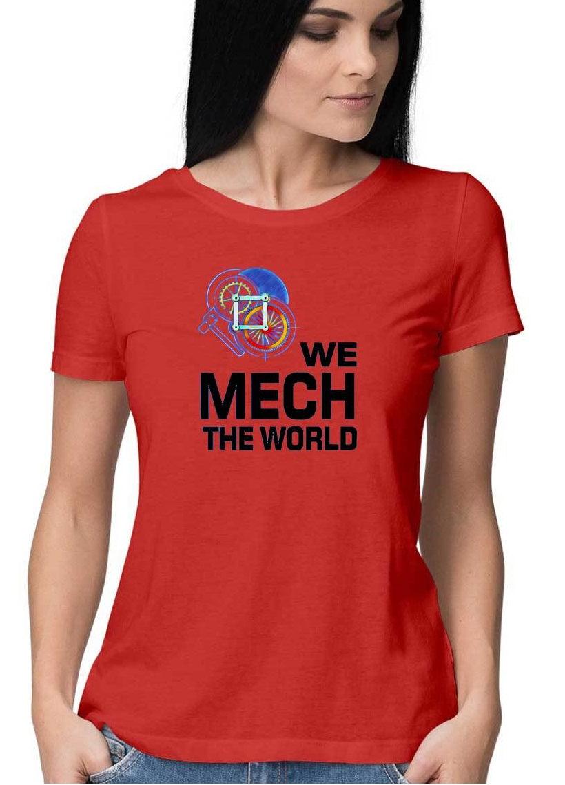 Red Cotton Tshirt for Mechanical Engineers