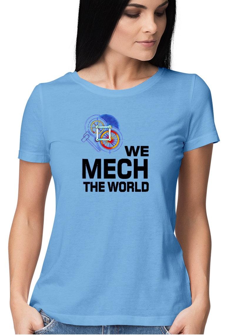 Sky Blue Cotton Tshirt for Mechanical Engineers