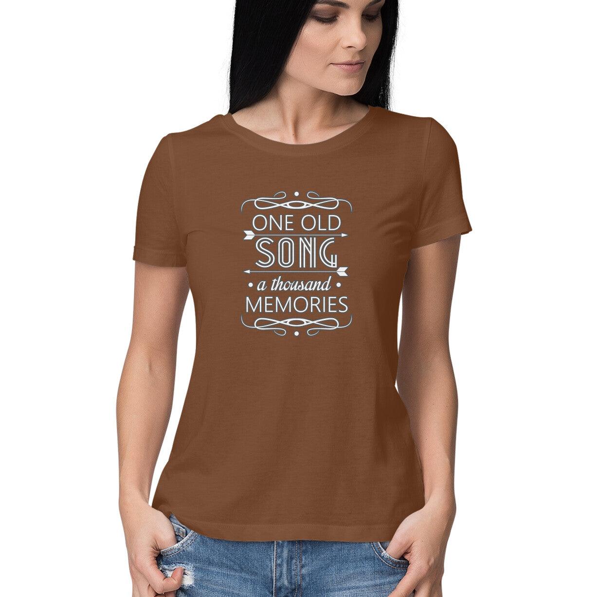 Coffee Brown T-shirt for women qho love music