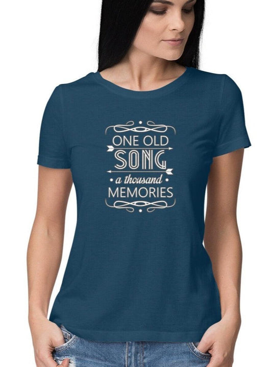 Navy Blue T-shirt for women who love music
