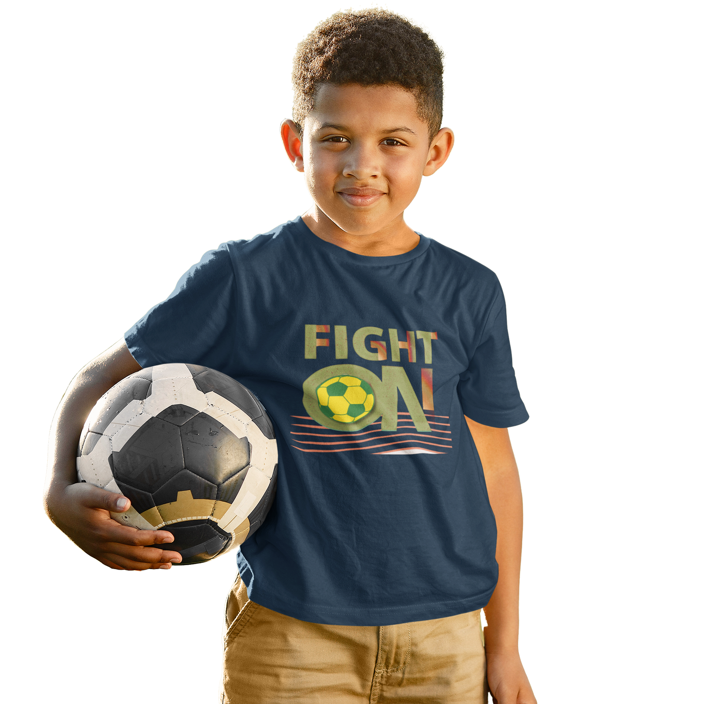 Navy Blue Football T-shirt for Kids