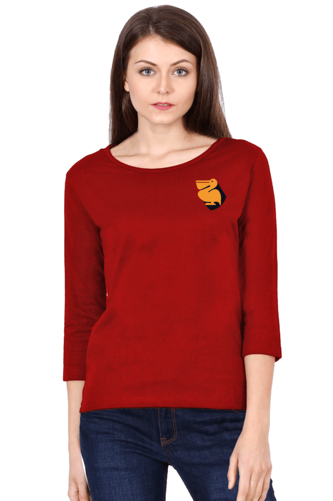 Pelican Bird 3/4th Sleeve T Shirt for Women D86