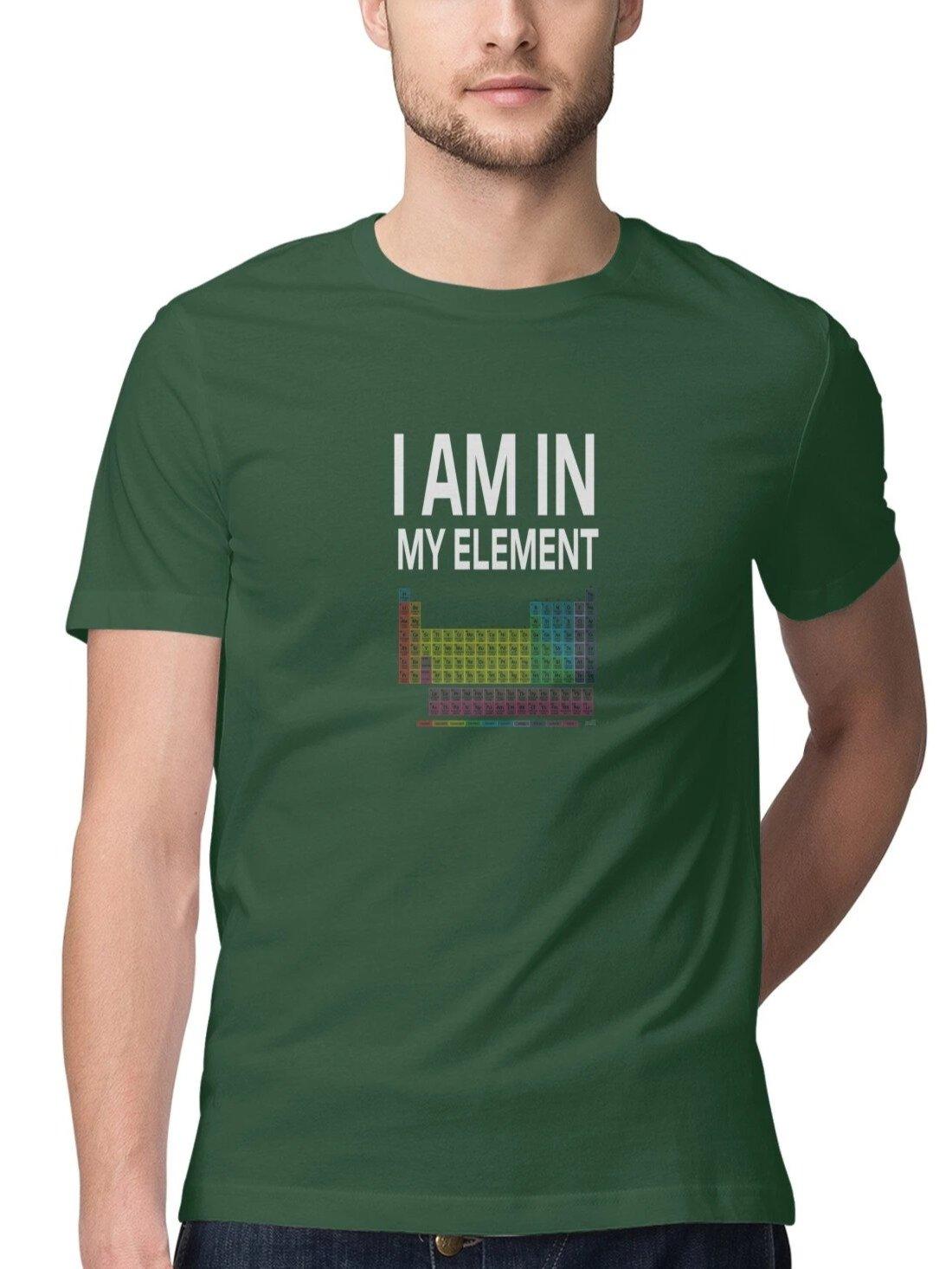 Periodic Table Tshirt  Bottle Green