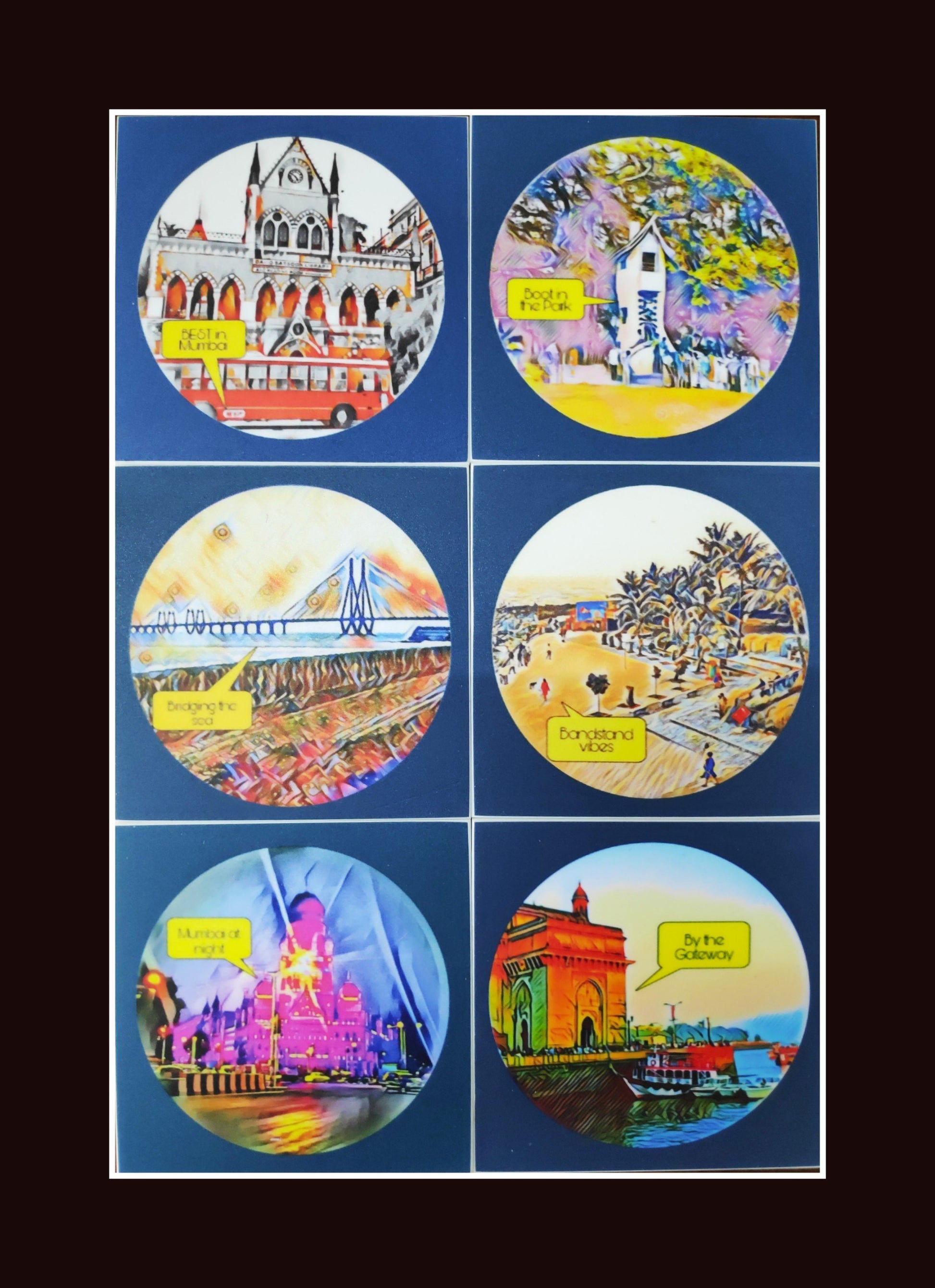 Mumbai souvenir tea coaster set