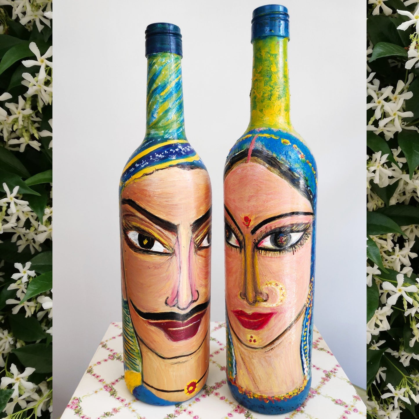 Decorative bottle Indian couple