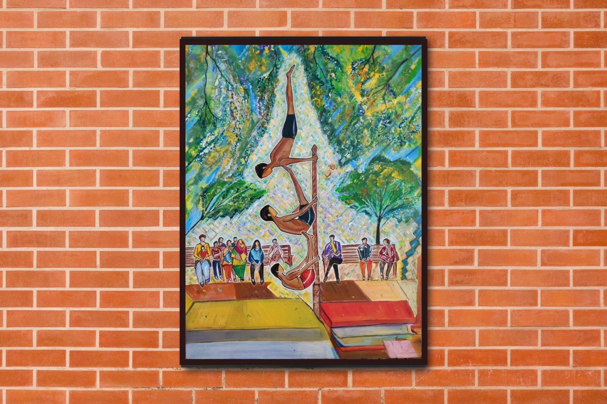 Mallakhambh Canvas Painting 