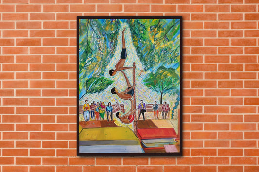 Mallakhambh Canvas Painting 