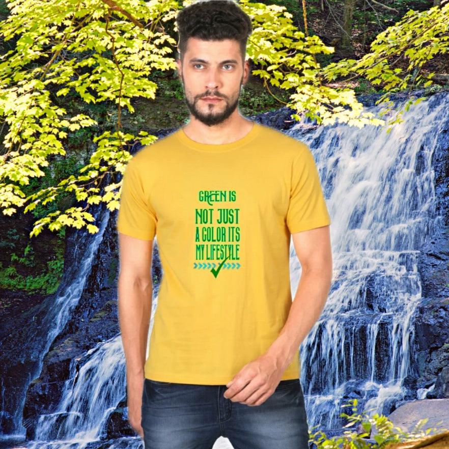 Green Lifestyle Quote T Shirt for Men D43