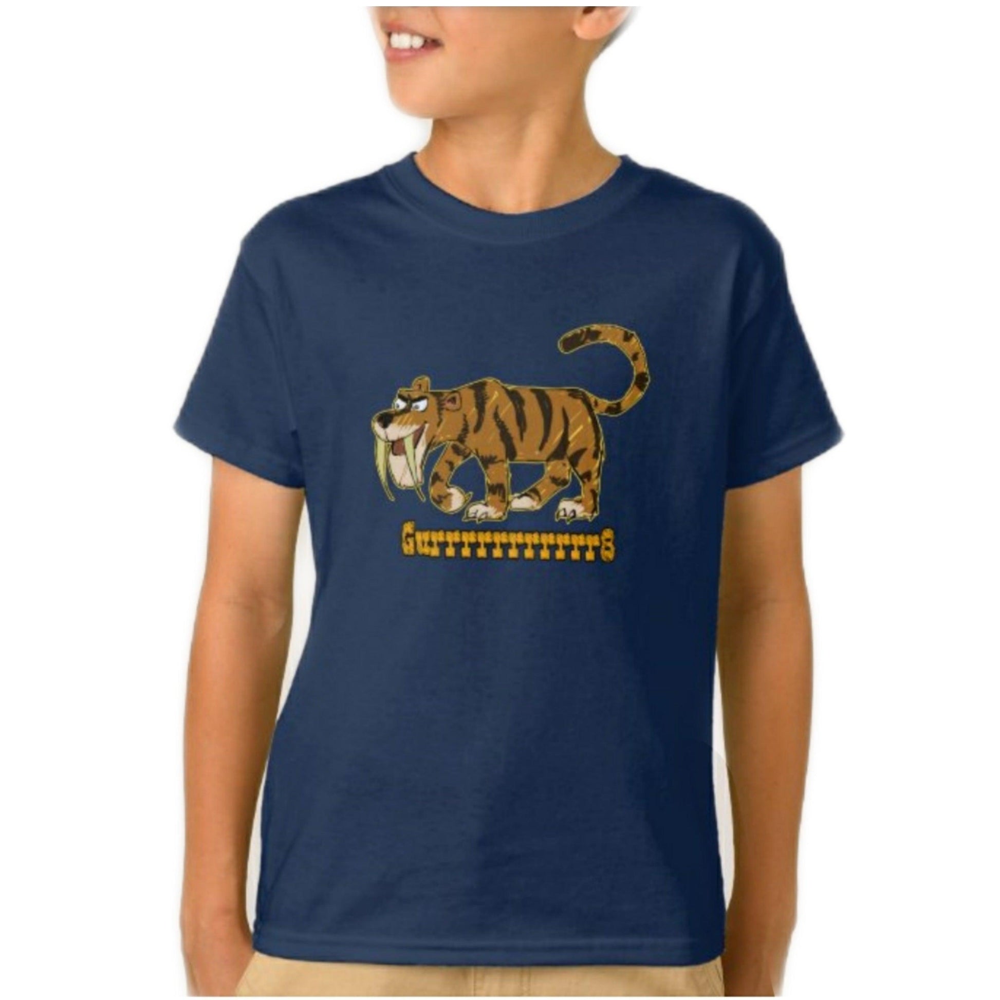 Navy Blue tshirt for boys printed with Tiger design