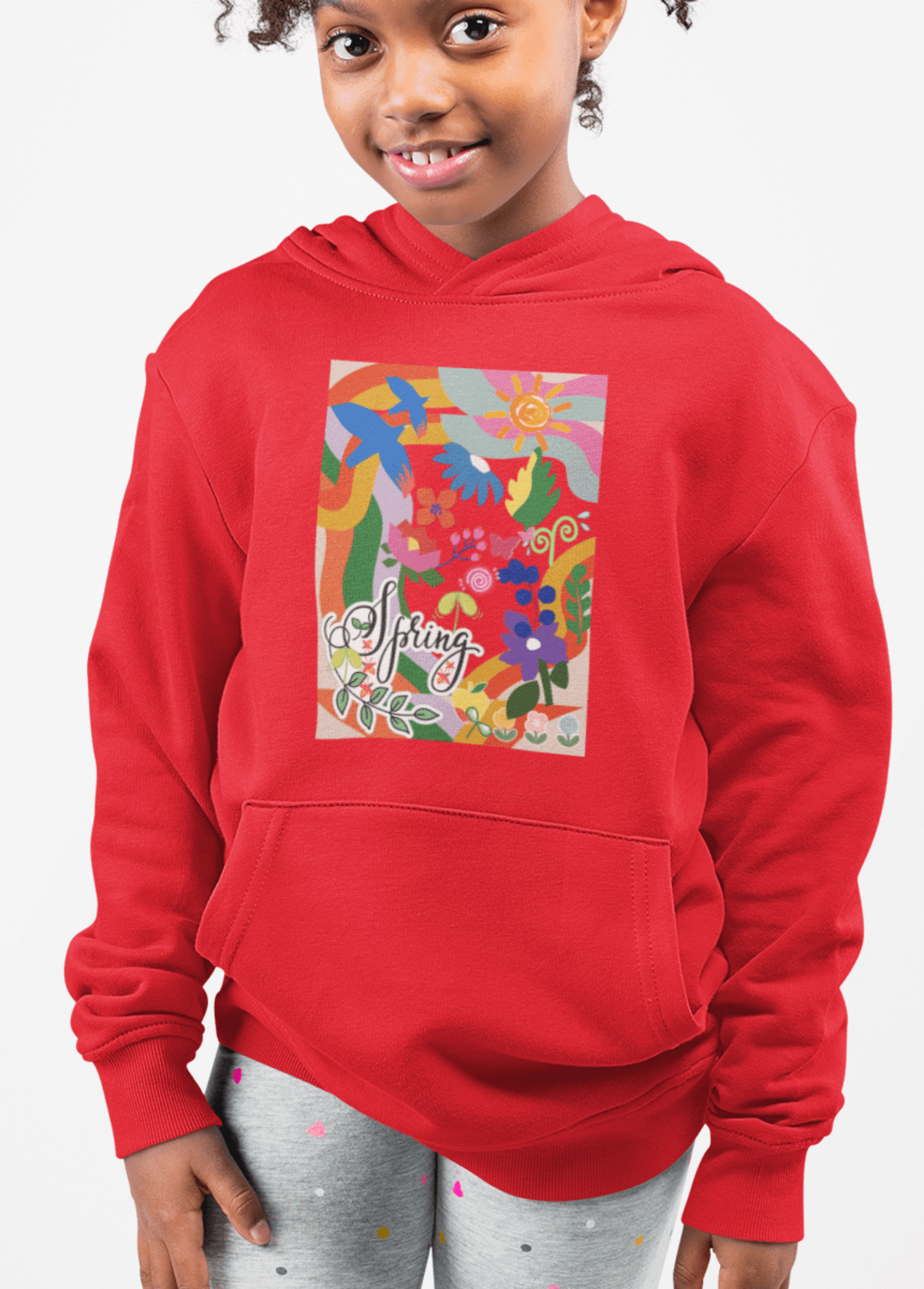 Red Spring Season Hoodie for Kids 