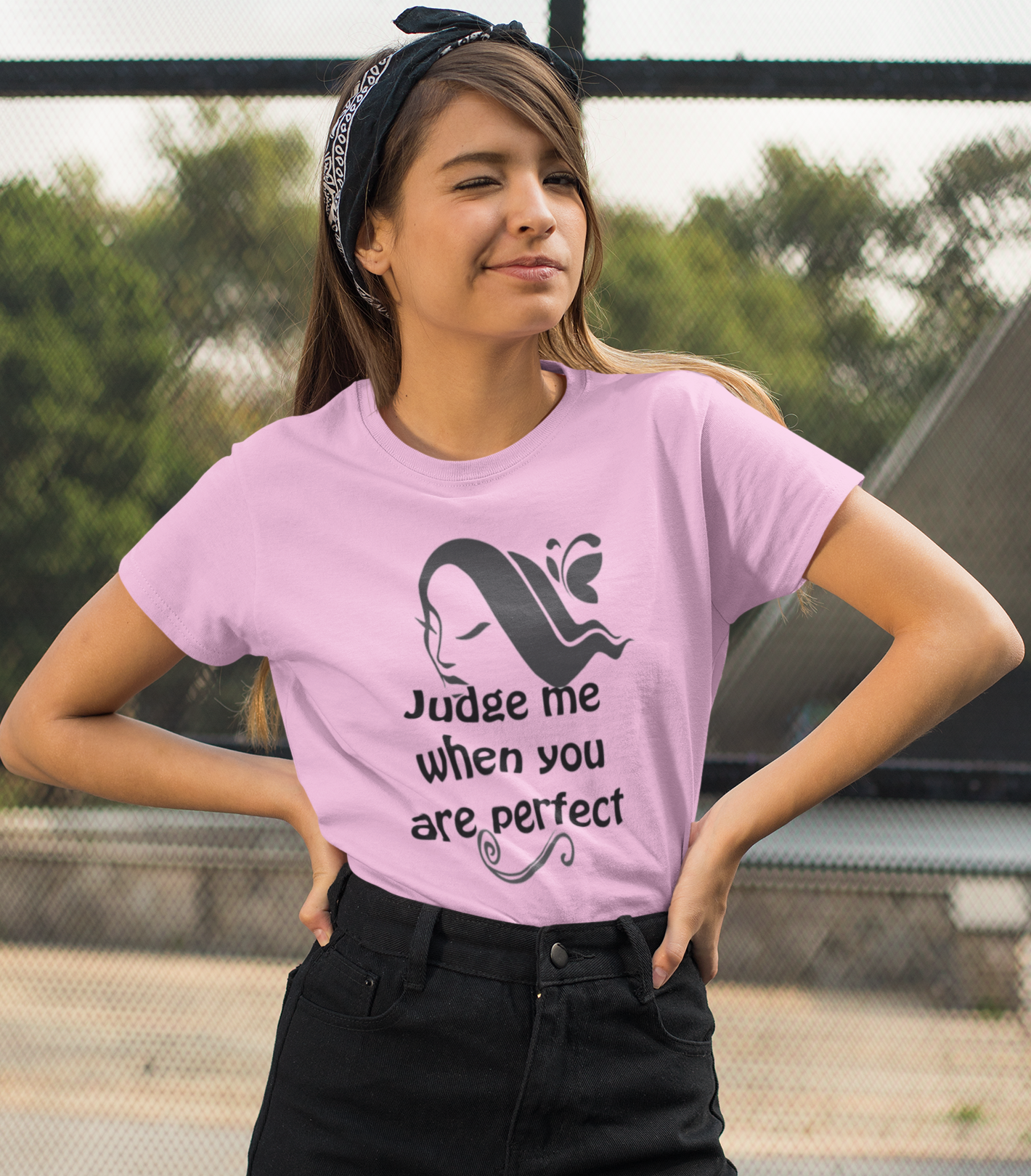 Judge Me Quote T-shirt for women Light PInk